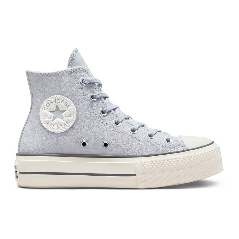 Converse Chuck Taylor All Star High Top Suede Sneakers in Light Gray and Cream